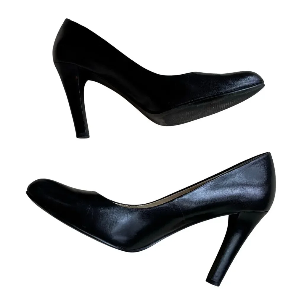 Lauren Ralph Lauren Zabrina black leather pumps size 8B classic career shoes